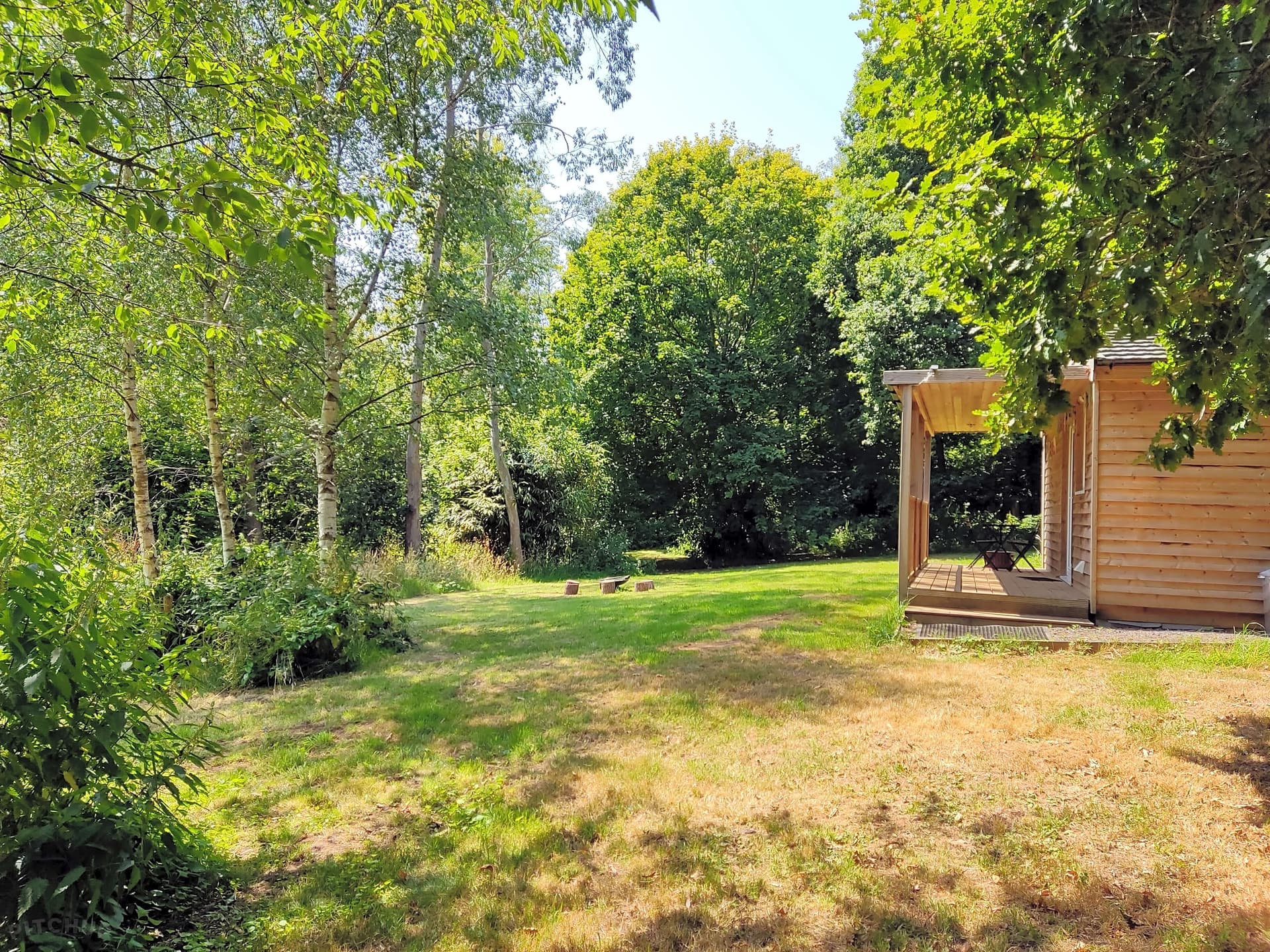 The Summerhouse veranda overlooking the field